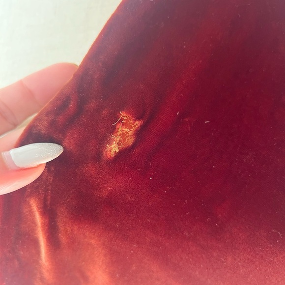 RUST SILK VELVET & SATIN 1950’s 50s Vintage Retro Vintage Rabbit Fur Shawl Wrap - Picture 14 of 16